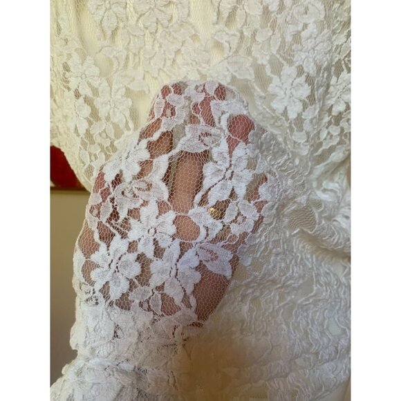 Free People Lace Back Burnout Striped Shirt XS Oversized White - Picture 4 of 7